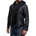 Paul Walker Black Hoodie Leather Jacket